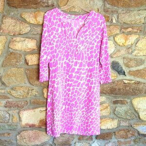 Barbara Gerwit Pink and White Patterned Dress